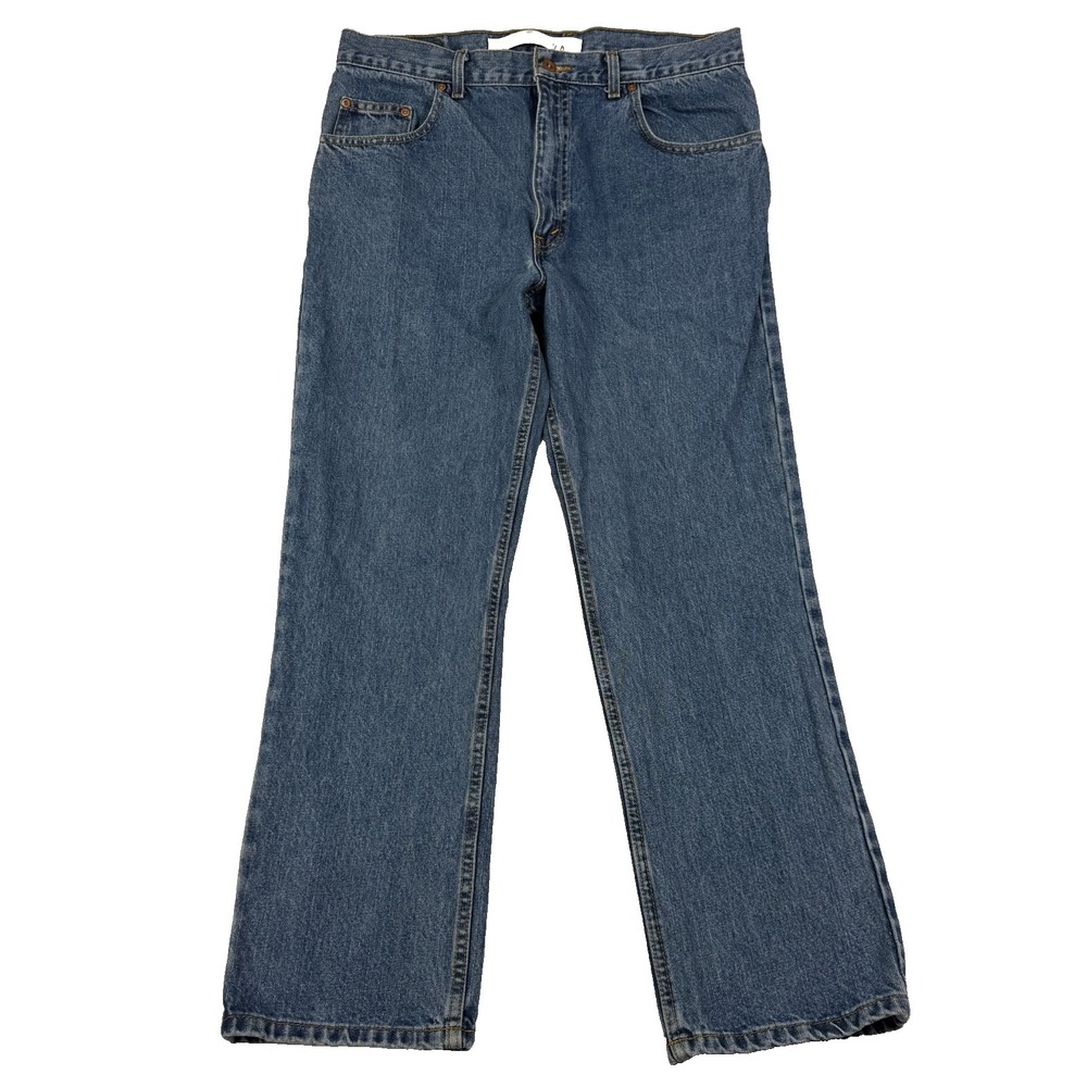 Arizona Mens Jeans Size 36x30 Straight Relaxed Fit Medium Wash Blue Denim